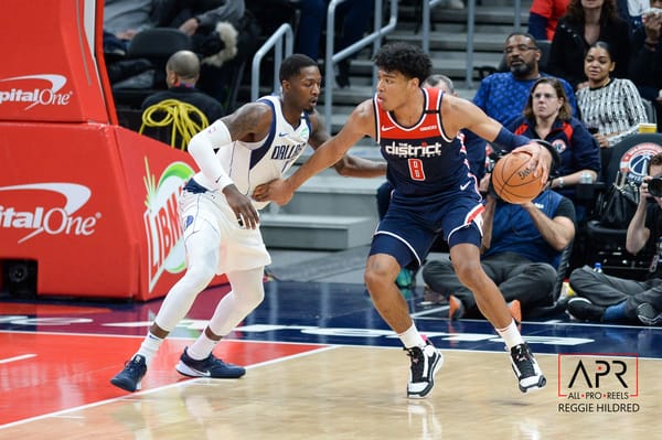 Rui Hachimura posts up during an NBA game