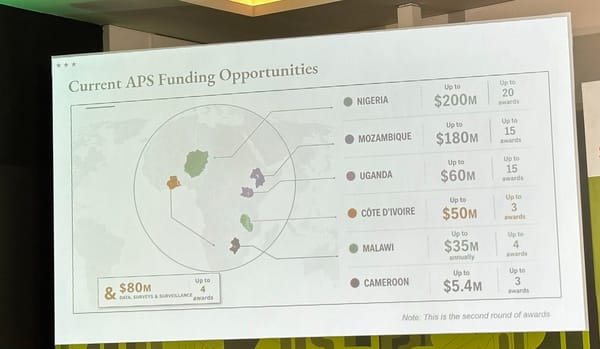 Photographed slide from the AIDS 2026 conference showing a State Department map that mislabeled Nigeria, Mozambique, Uganda, Cote d'Ivoire, Malawi and Cameroon
