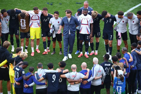 USMNT players after their 4-1 World Cup Round-of-16 loss to Belgium at Lumen Field