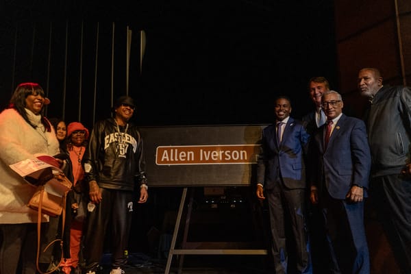 Allen Iverson at the Allen Iverson Way street naming ceremony in Newport News, Virginia
