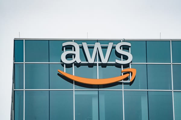 An Amazon Web Services office building with AWS signage
