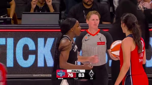 Las Vegas Aces in action during a WNBA game