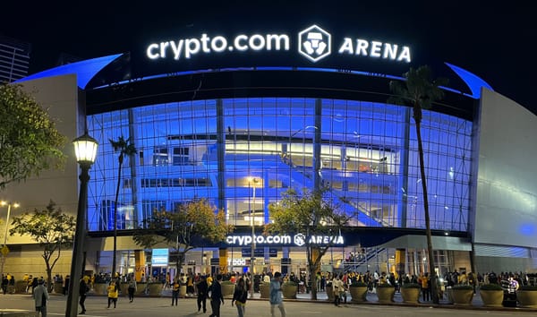 Exterior of Crypto.com Arena in Los Angeles, home of the Los Angeles Lakers