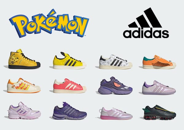 Pokémon x adidas Originals 30th anniversary sneaker collection, including Pikachu, Charizard and Mewtwo Superstars, Sambas and Adistar models