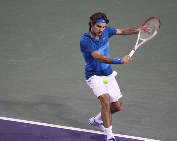 Roger Federer playing at Indian Wells
