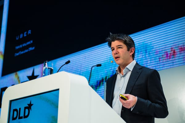 Atoms founder Travis Kalanick speaking at DLD Munich in 2015