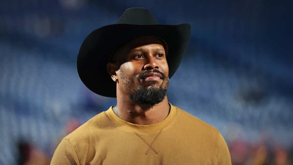 Von Miller in a black cowboy hat, who signed a one-year deal with the Dallas Cowboys in August 2026