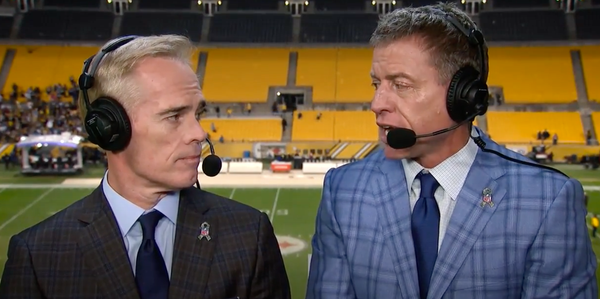 Joe Buck and Troy Aikman in the broadcast booth