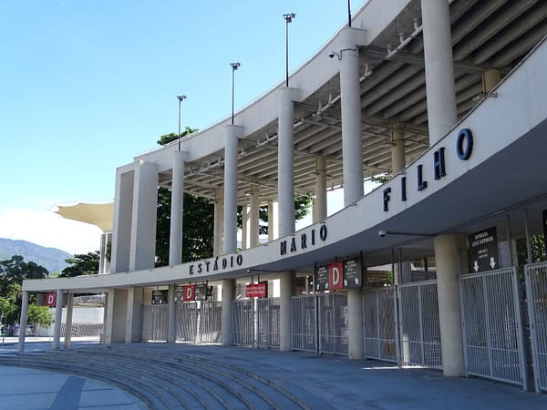 Exterior of Maracanã Stadium (Estádio Mário Filho) in Rio de Janeiro, host of the Ravens-Cowboys NFL game