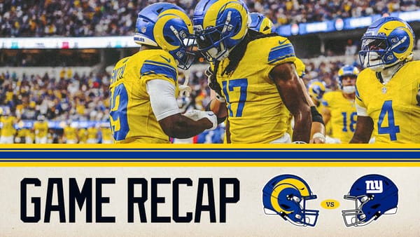 Los Angeles Rams against the New York Giants on Monday Night Football at SoFi Stadium