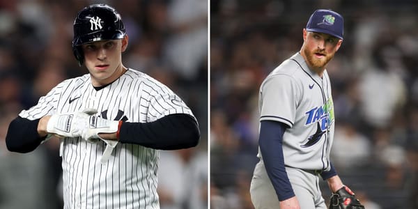 Yankees and Rays players during the 2026 ALDS