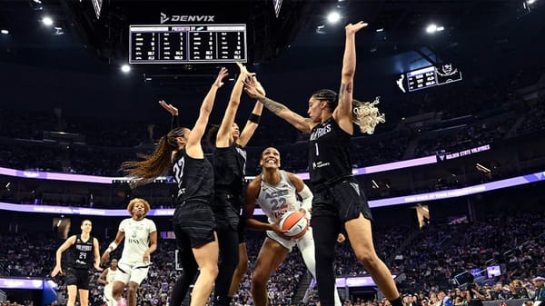 WNBA semifinals preview graphic for Valkyries vs. Aces