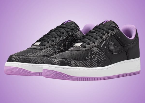 Nike Kobe Air Force 1 Low "Black/Purple Stardust," style code IB0018-007.