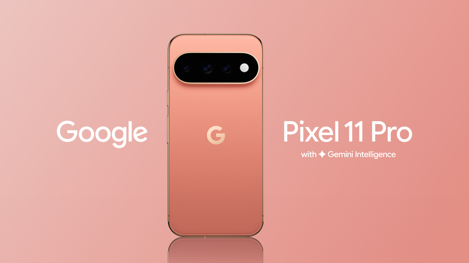 The Google Pixel 11 Pro and Pixel 11 Pro XL shown from the rear, displaying the redesigned camera bar.