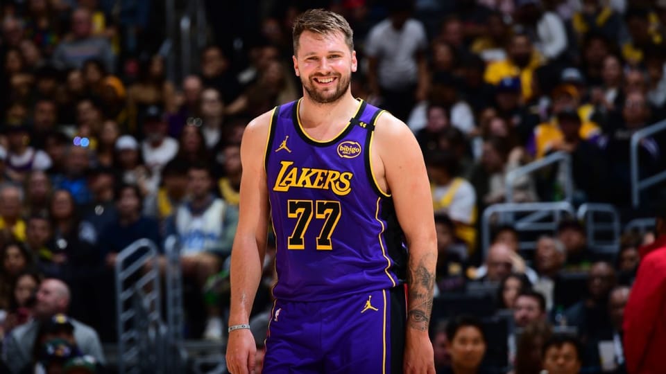 Luka Doncic playing for the Los Angeles Lakers